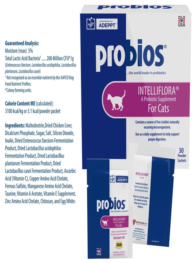 Probios Intelliflora for Cats, Daily Probiotic Powder, Nutritional Supplement for Gut Health, Digestion & Immune Support, 30 sachets (Pack of 2) - Image 5